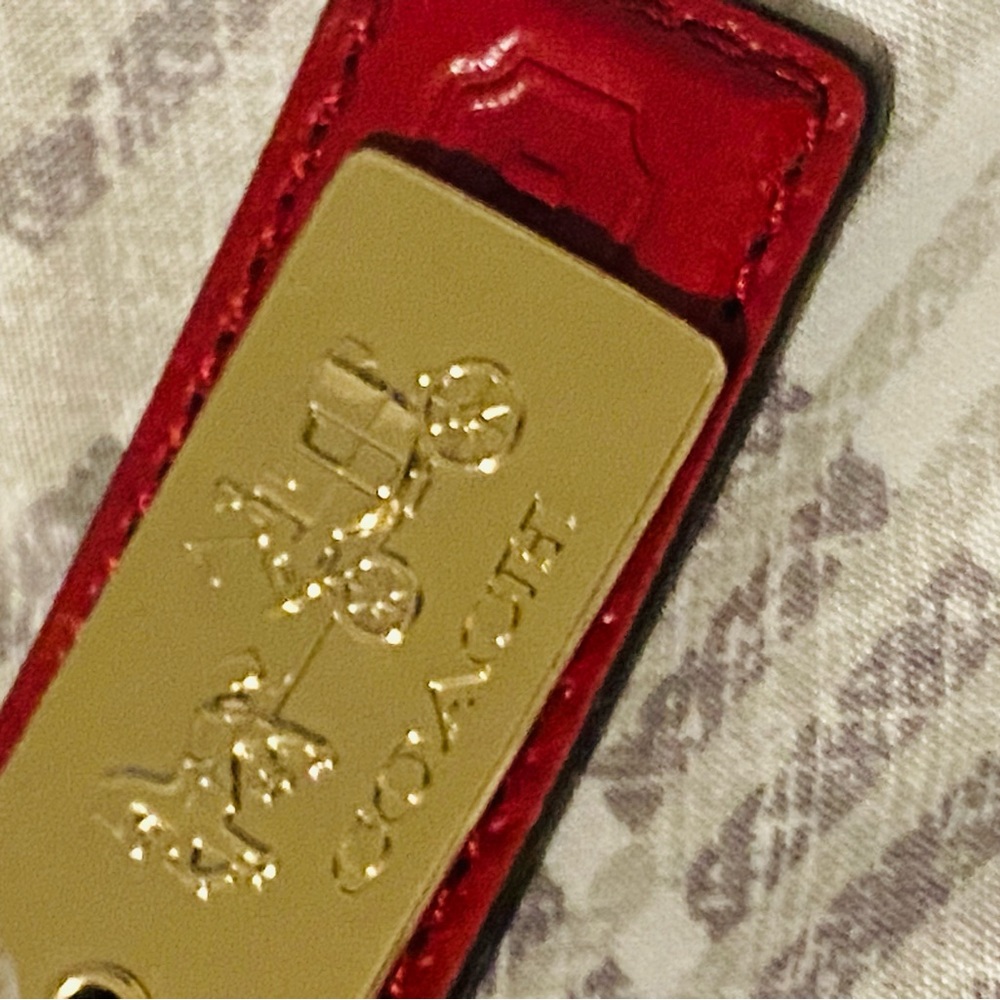 Coach Red Leather Clutch with Gold Hardware - Picture 4 of 4
